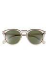 Aire Nucleus 52mm Polarized Round Sunglasses In Grey / Green Mono Polar