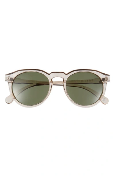 Aire Nucleus 52mm Polarized Round Sunglasses In Grey / Green Mono Polar