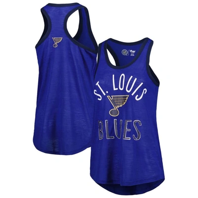 G-iii 4her By Carl Banks Royal St. Louis Blues First Base Racerback Scoop Neck Tank Top