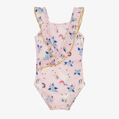 Soli Swim Kids' Girls Pink Unicorn Swimsuit (upf50+)