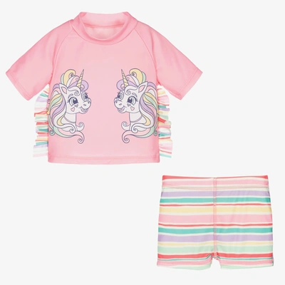 Soli Swim Babies' Girls Pink Unicorn Swim Set (upf50+)