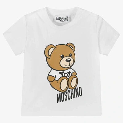 Moschino Baby Babies' White Teddy Bear Cotton T-shirt