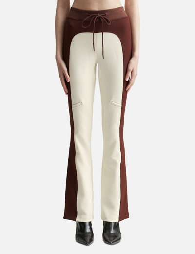 Theopen Product Brown Paneled Lounge Pants In Red