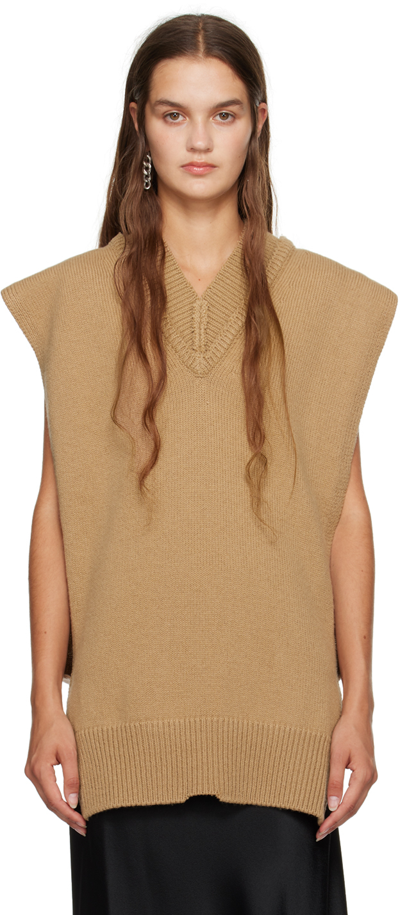 Maison Margiela V-neck Waistcoat In Brown