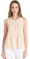 Faherty Isha Top In Yellow Stripe