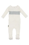 Maniere Babies' Zigzag Cotton Footie In White