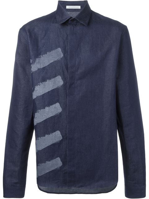 Jw Anderson Stripe Detail Denim Shirt | ModeSens