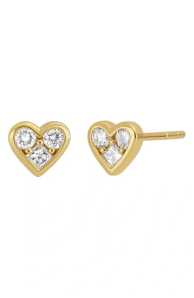 Bony Levy Simple Obsession Diamond Heart Earrings In 18k Yellow Gold