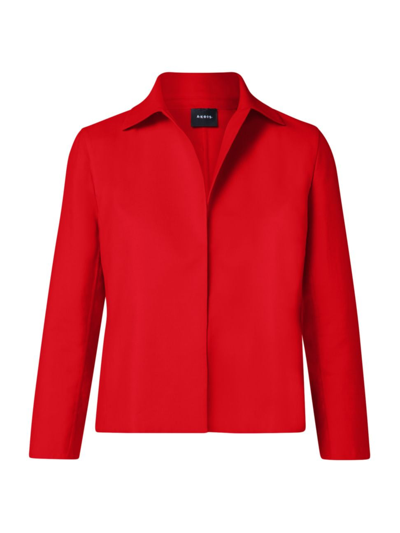 Akris Open-front Double-face Jacket In Red