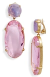 Roxanne Assoulin Such A Jewel Gold-tone Crystal Clip Earrings In Blush