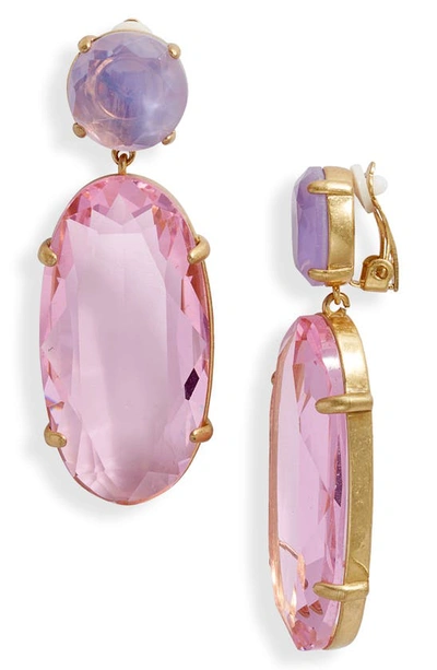 Roxanne Assoulin Such A Jewel Gold-tone Crystal Clip Earrings In Blush