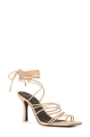 Black Suede Studio Luisa Strappy Ankle-wrap Sandals In Nude Buffed Nappa