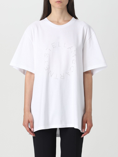 Stella Mccartney Diamanté Logo T-shirt In White