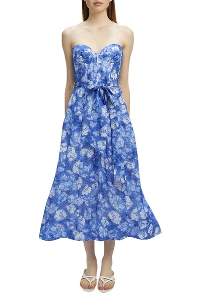 Bardot Vibrant Floral Midi Dress In Blue