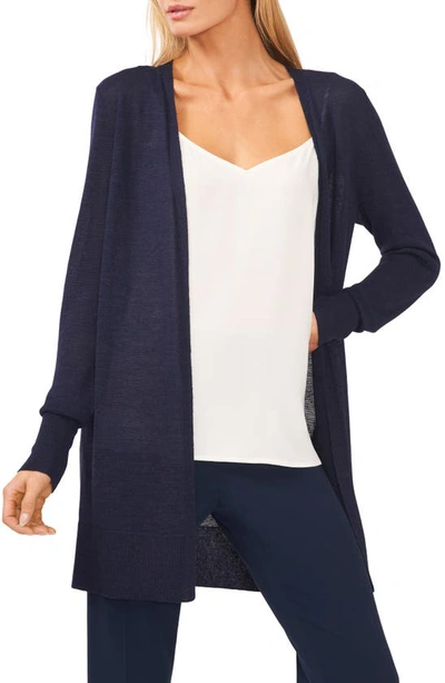 Halogen Side Slit Cardigan In Navy Peacoat