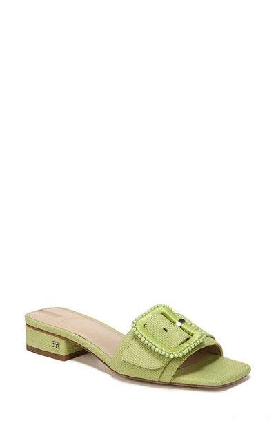 Sam Edelman Women's Deacon Square Toe Buckle Block Heel Slide Sandals In Summer Pear