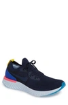 Nike Epic React Flyknit Running Shoe In Navy Blue/ Racer Blue/ Black