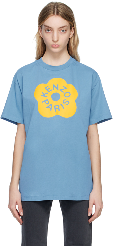 Kenzo Boke Flower 2.0-print Cotton T-shirt In Cyan