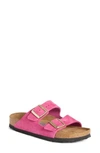 Birkenstock 'arizona' Soft Footbed Sandal In Washed Metallic Rose Leather