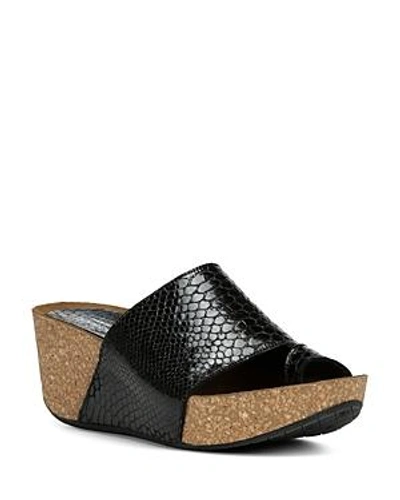 Donald Pliner Women's Ginie Embossed Leather Platform Wedge Sandals In Black