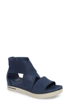 Eileen Fisher Sport Platform Sandal In Denim Nubuck