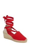 Toni Pons Valencia Wraparound Espadrille Wedge In Red Fabric