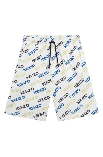 Kenzo Kids' Logo-print Shorts In White White