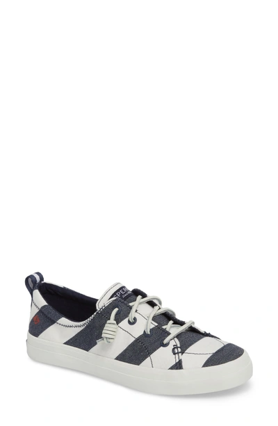 Sperry Crest Vibe Slip-on Sneaker In Navy/ White Stripe Canvas