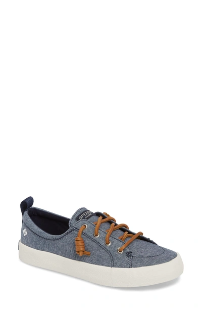 Sperry Crest Vibe Slip-on Sneaker In Navy Chambray Canvas