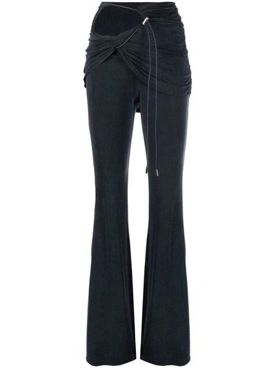 Jacquemus High-waisted Flared Trousers In Navy