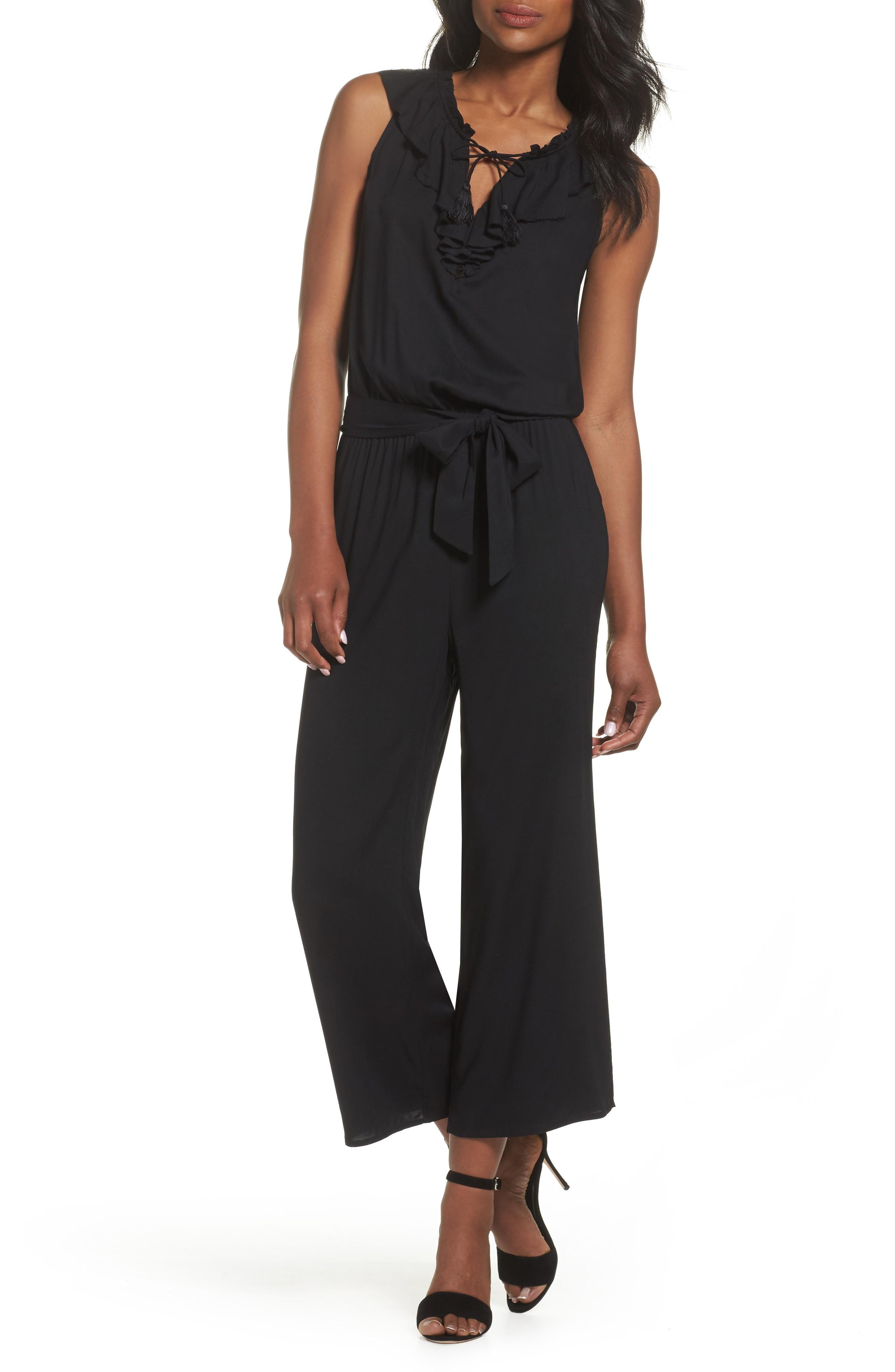 ruffle neck jumpsuit