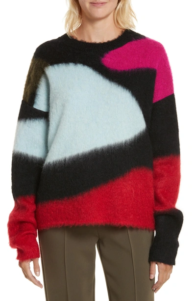 Diane Von Furstenberg Intarsia Sweater In Duck Egg Multi