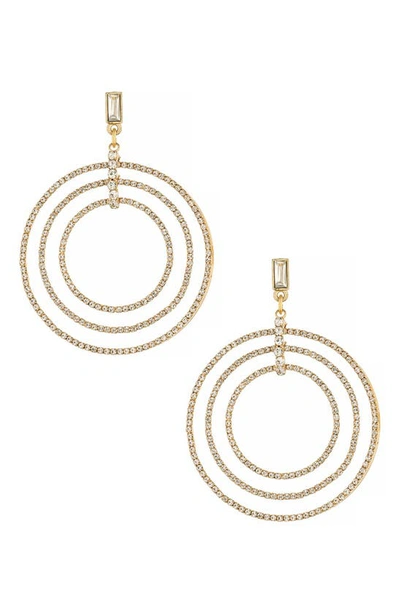 Ettika Disco Crystal Ring 18k Gold Plated Earrings