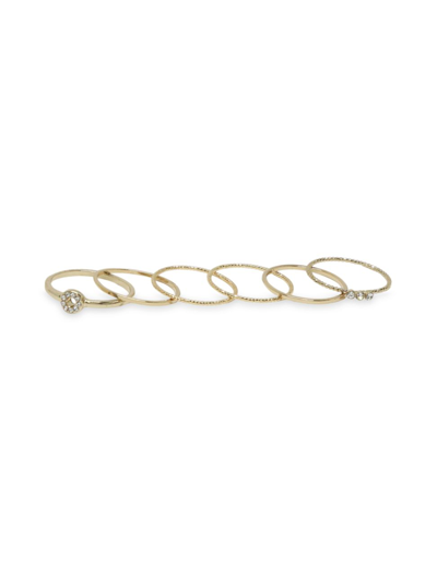 Ettika Dainty 18k Gold Plated Stacking Ring Set Of 6