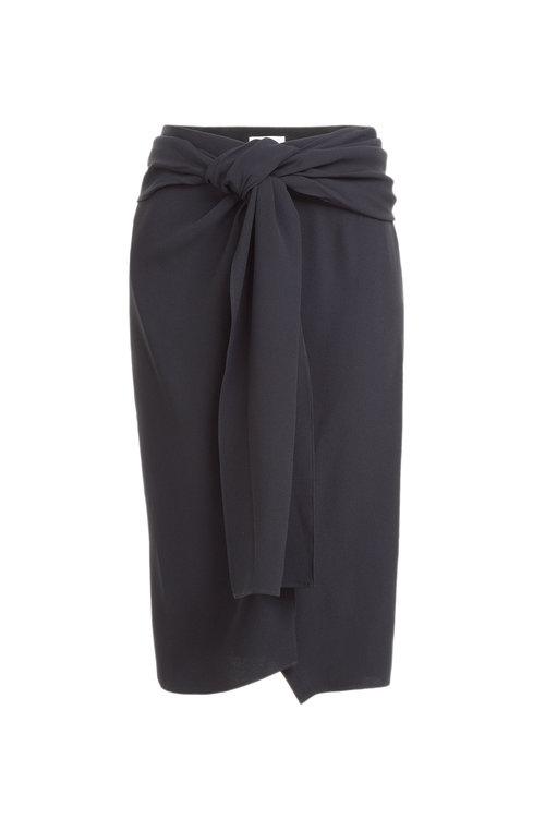 Jw Anderson Crepe Skirt With Knot Detail In Black | ModeSens