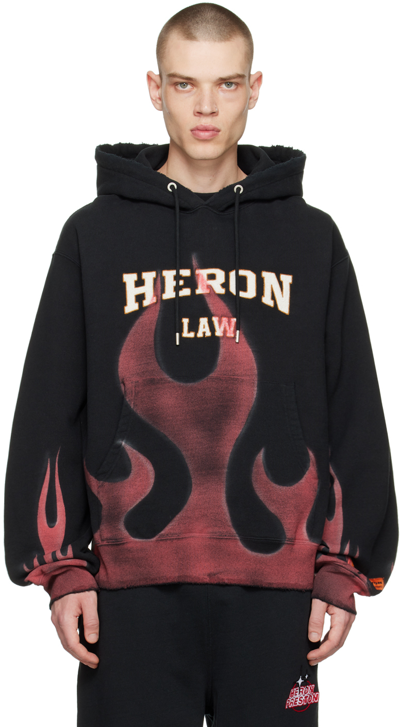 Heron Preston Heron Law Flames Hoodie In Black
