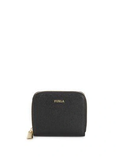 Furla Leather Zip-around Wallet In Onyx