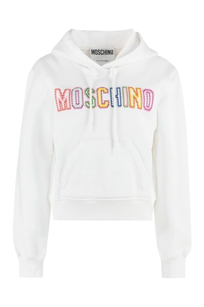 Moschino Cotton Hoodie In White