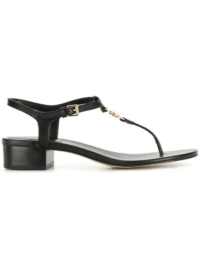 Michael Kors Cayla Mid Thong Sandals In Black