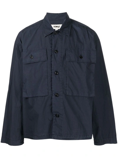 Ymc You Must Create Military Long-sleeve Shirt In Blue