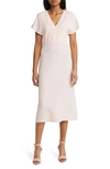 Hugo Boss Plain Below-knee Dress In Pink