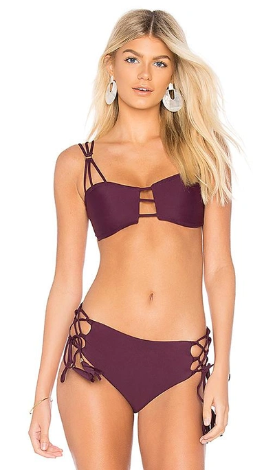 Mia Marcelle Reina Bikini Top In Wine