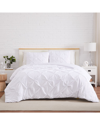 Southshore Fine Linens Pintuck Microfiber Duvet Cover Set In White