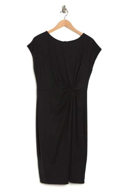 Nordstrom Rack Side Knot Modal Blend Midi Dress In Black