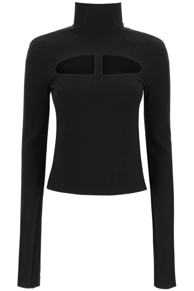 A.w.a.k.e. High-neck Top With Cut Out In Black