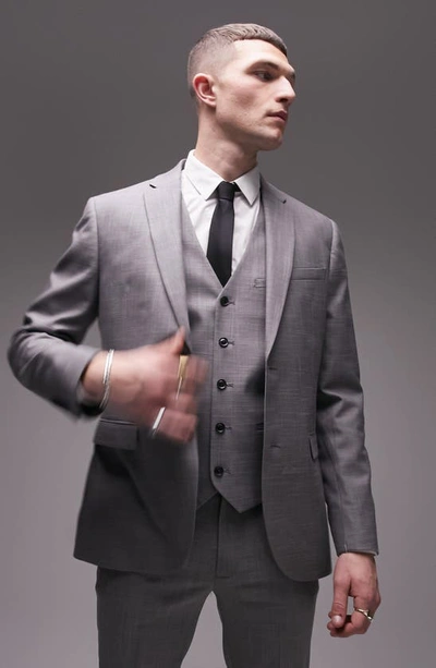 Topman Skinny Suit Jacket In Gray