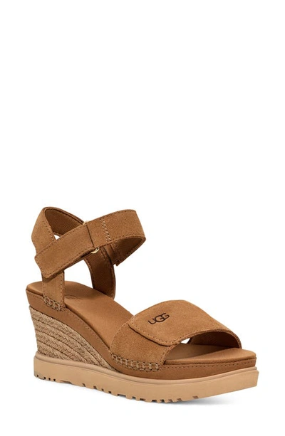 Ugg Ileana Wedge Sandal In Chestnut ModeSens