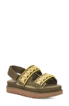 Ugg Goldenstar Heritage Braided Slingback Platform Sandal In Burnt Olive