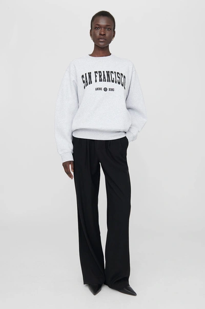 Anine Bing Ramona Sweatshirt University San Francisco In Heather Grey In Grey