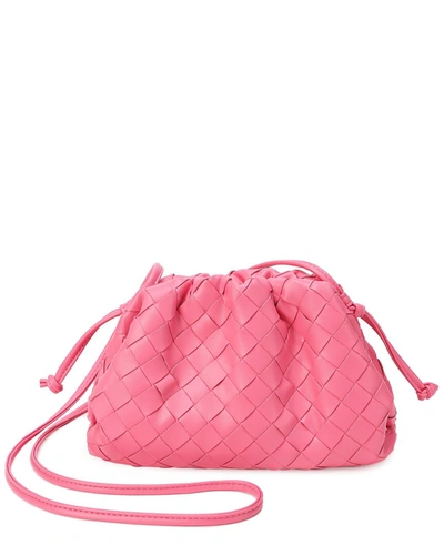Tiffany & Fred Woven Leather Crossbody In Pink